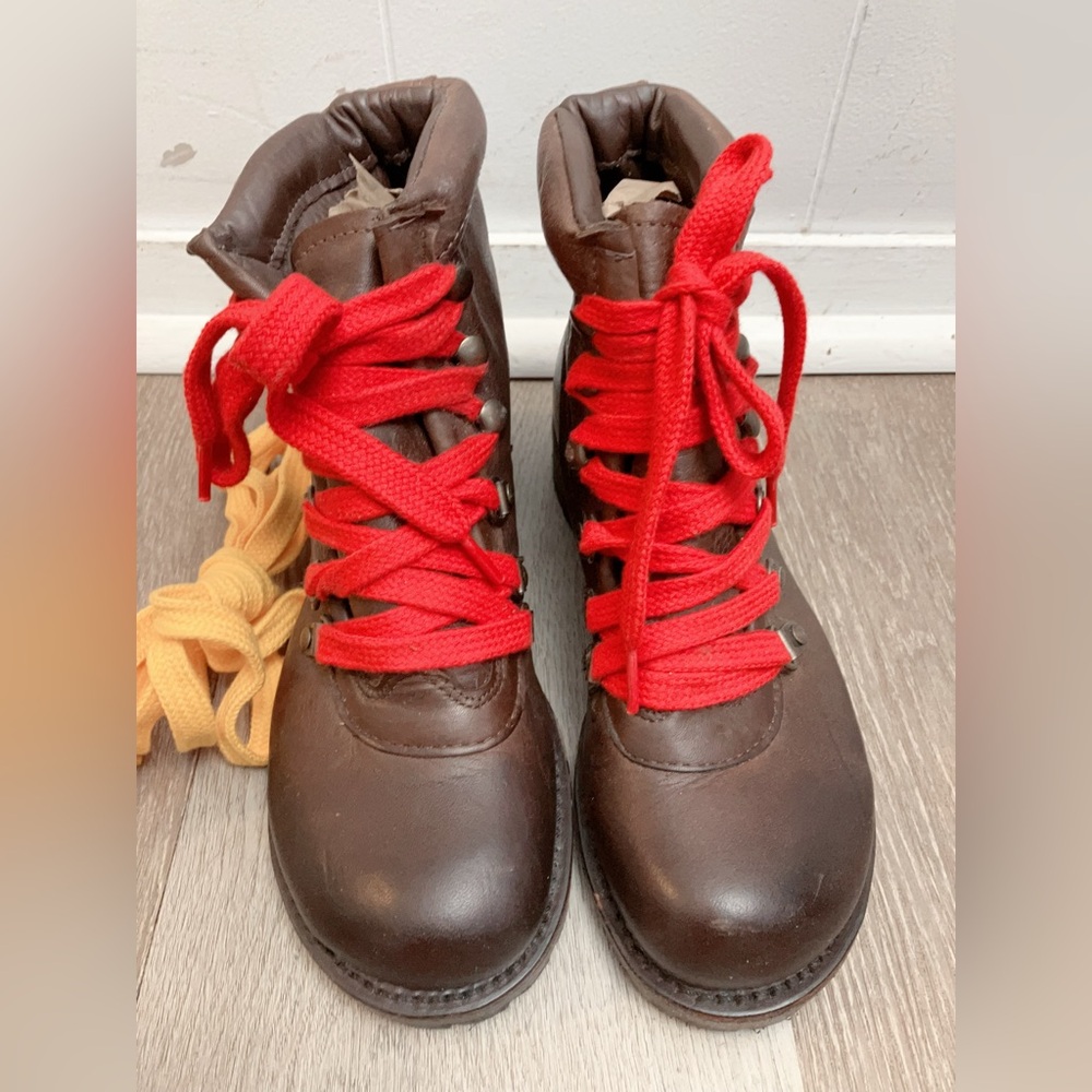 Vintage Shoe Company Hiking Leather Distressed D-hook Brown Women Size 6…
